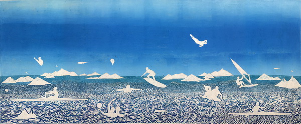 李长兴《同一天空下》180x75cm 套色木刻 2016年.jpg